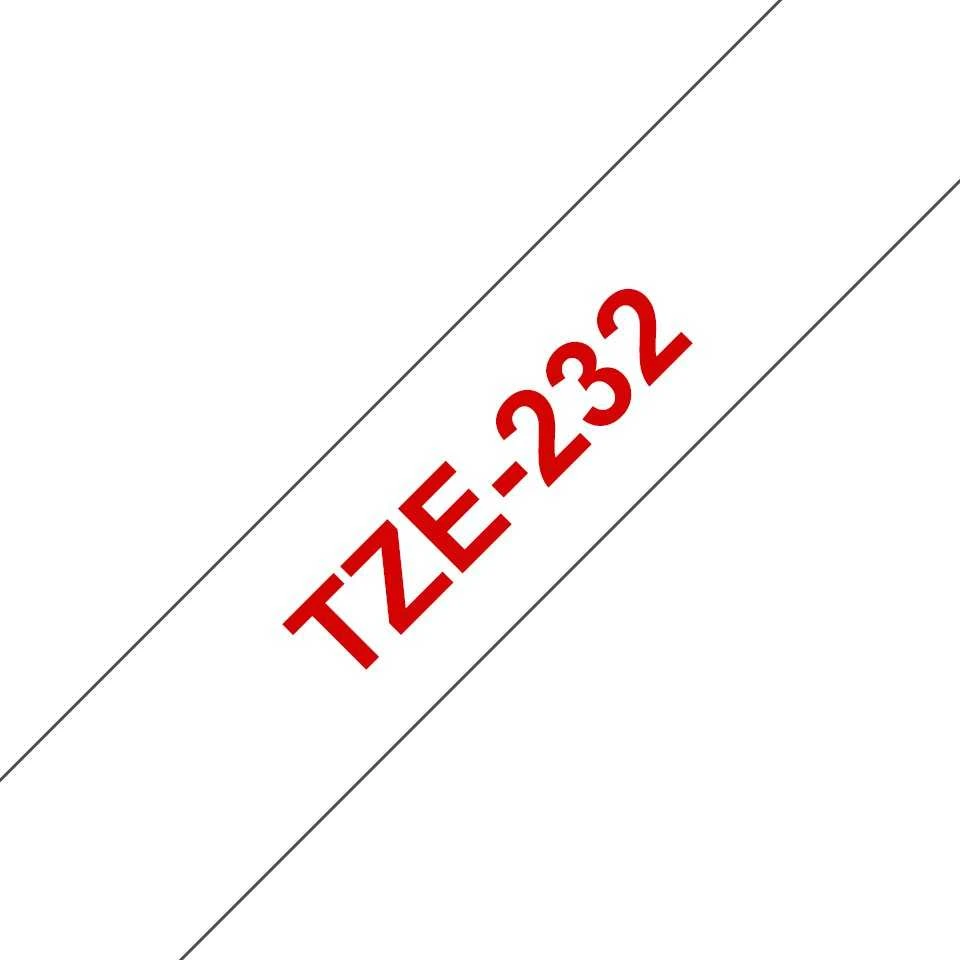 Brother BROLIS TZE232 12 Raudonas ON Baltas