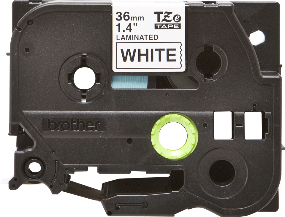 Brother | TZe-261 Laminated Tape | Juodas on Baltas | TZe | 8 m | 3.6 cm