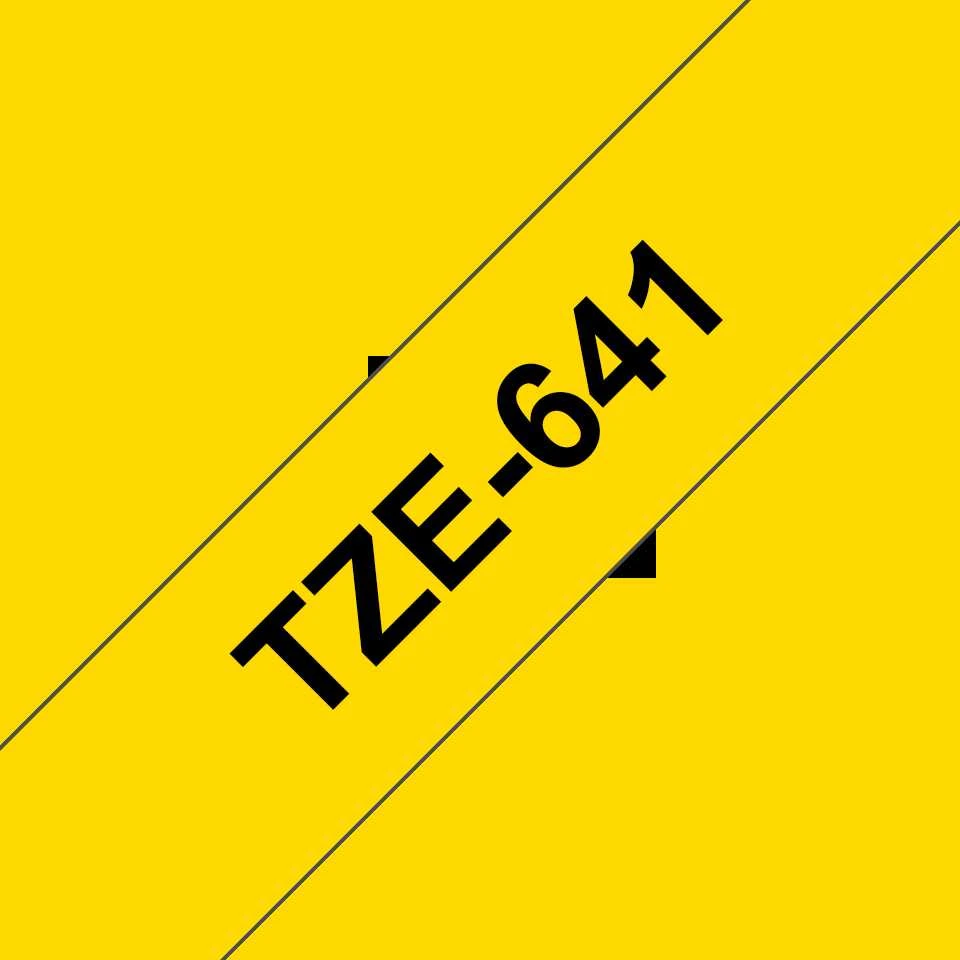 Brother | TZe-641 Laminated Tape | Juodas On Geltona | TZe | 8 m | 1.8 cm