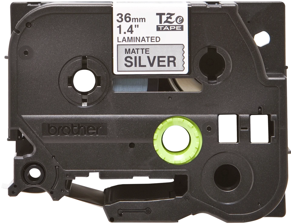 Brother TZe-M961 Metallic Matt Laminated Tape Juodas on Sidabrinis, TZe, 8 m, 3.6 cm