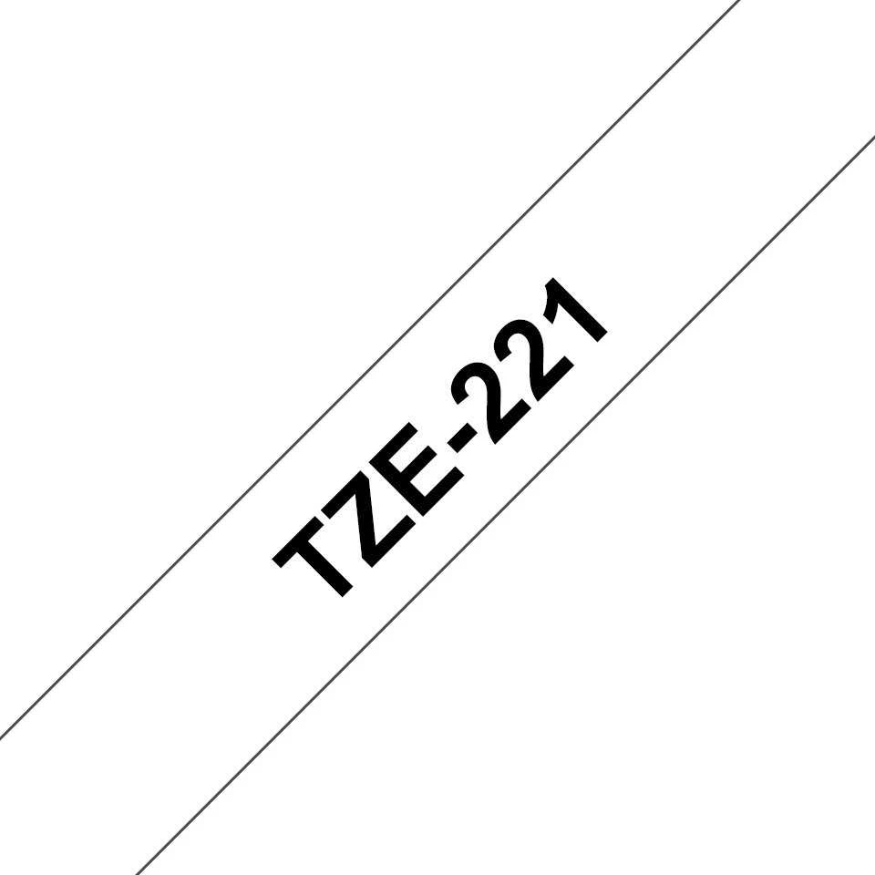Brother | TZe-221 Laminated Tape | Juodas on Baltas | TZe | 8 m | 9 cm