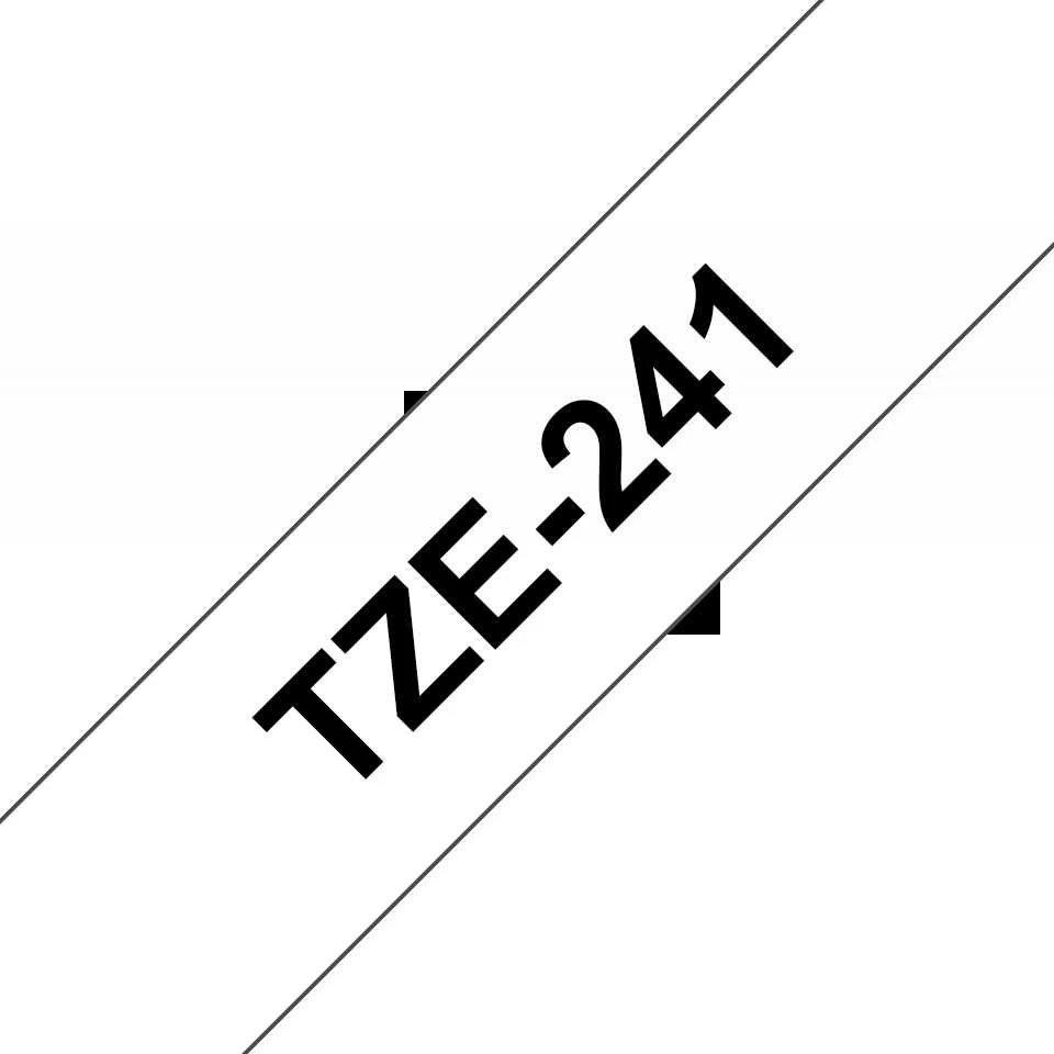 Brother | TZ-241 Laminated Tape | Juodas on Baltas | TZe | 8 m | 1.8 cm