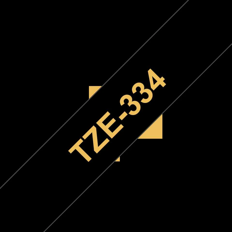 BROTHER TZE334 12 GOLD ON Juodas