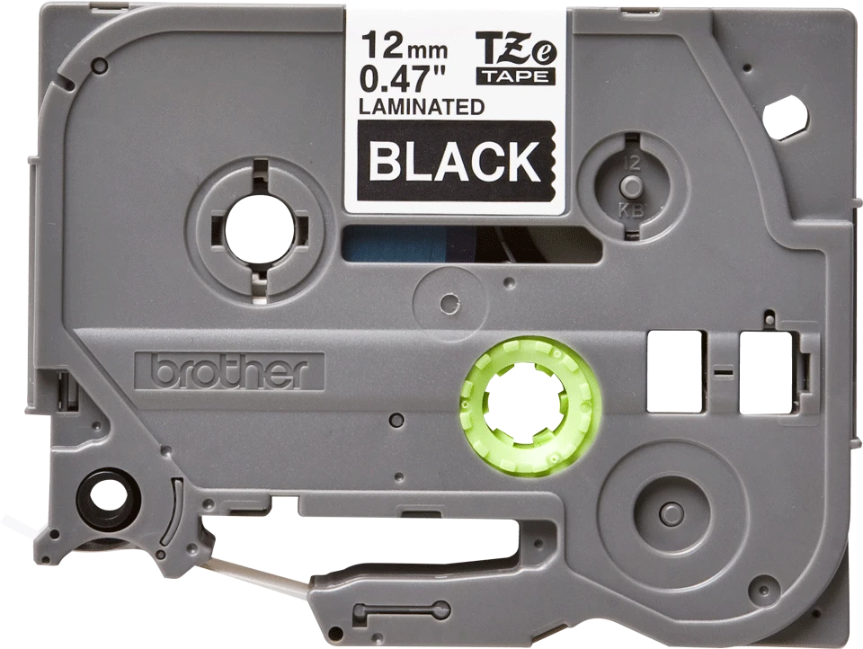 Brother | TZe-335 Laminated Tape | Baltas on Juodas | TZe | 8 m | 1.2 cm