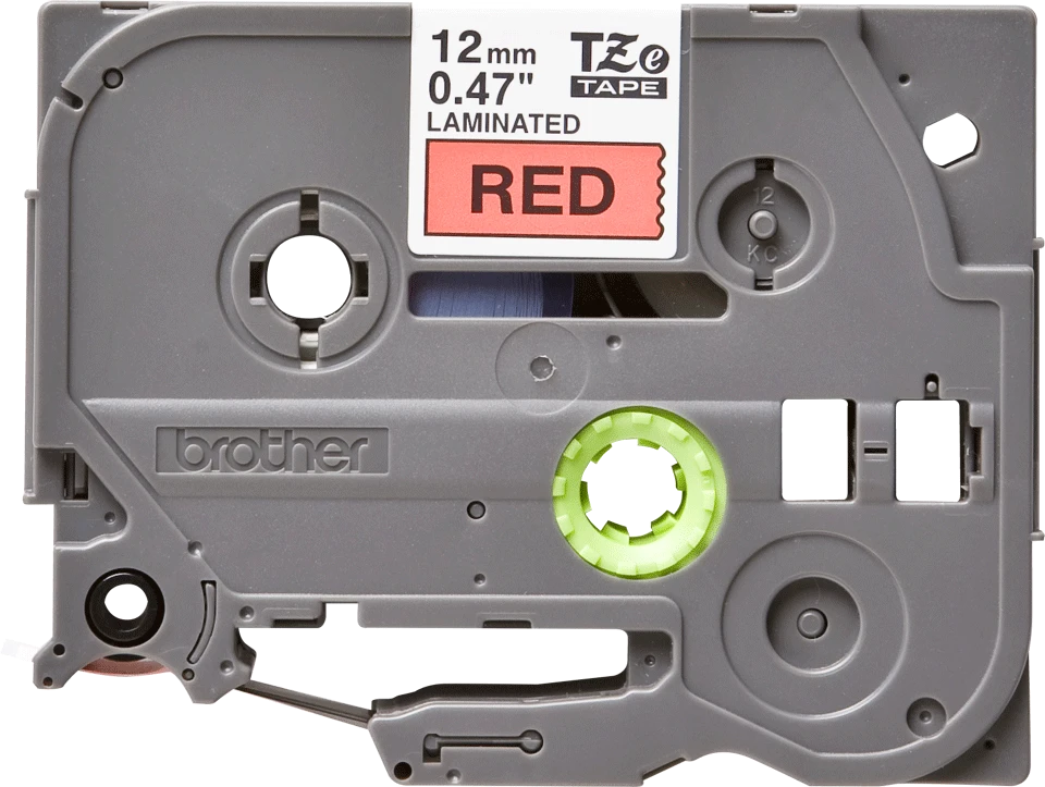 Brother | TZE-431 Laminated Tape | Juodas on Raudona | TZe | 8 m | 1.2 cm