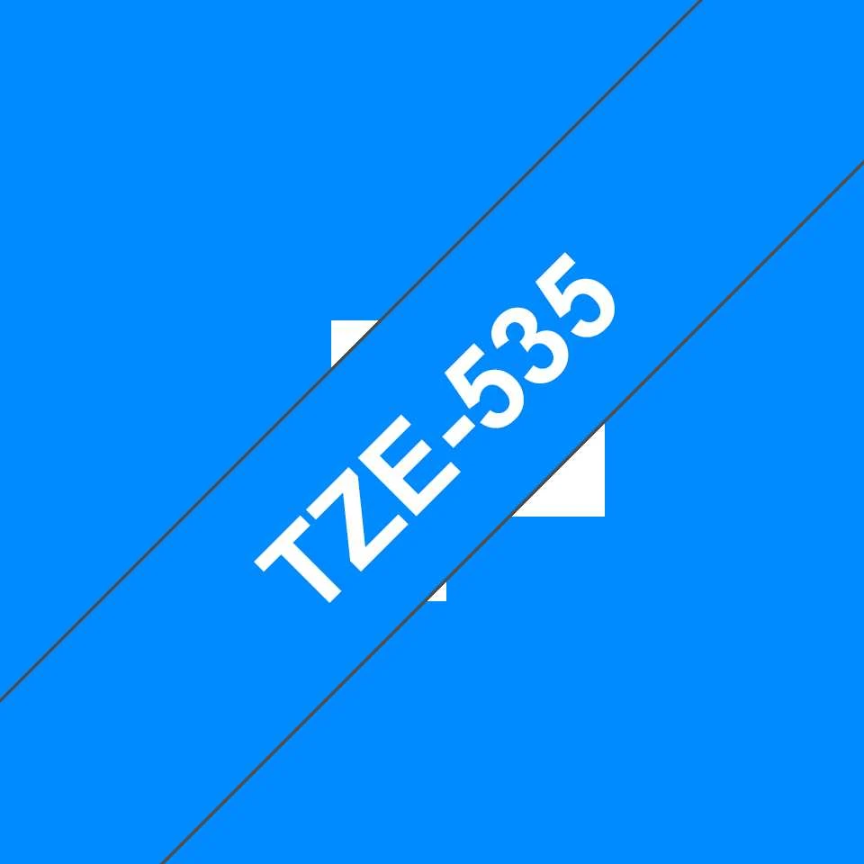 Brother | TZe-535 Laminated tape | Baltas on Mėlyna | TZe | 8 m | 1.2 cm