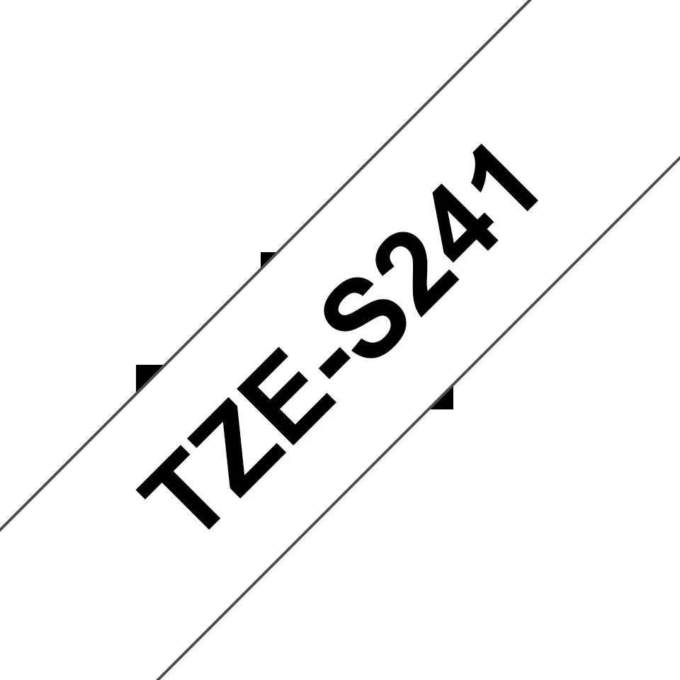 Brother | TZe-S241 Strong Adhesive Laminated Tape | Juodas on Baltas | TZe | 8 m | 1.8 cm