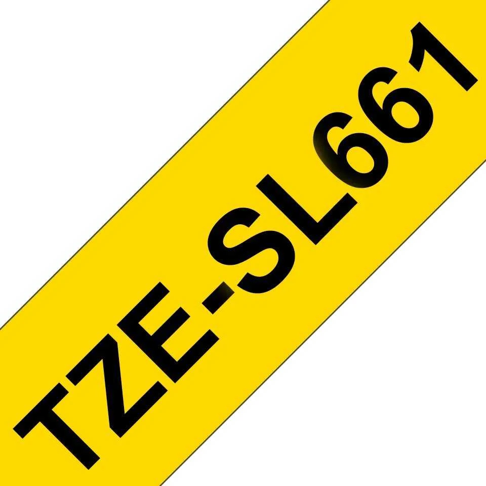 BROTHER TZESL661 36 MM Juodas ON Geltonas SELF LAMINATE