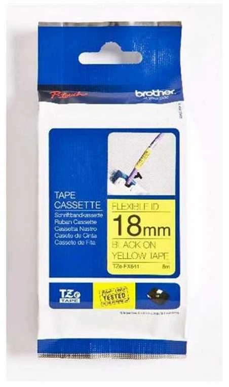 Brother BROLIS TZEFX641 18 Juodas ON Geltonas FLEX