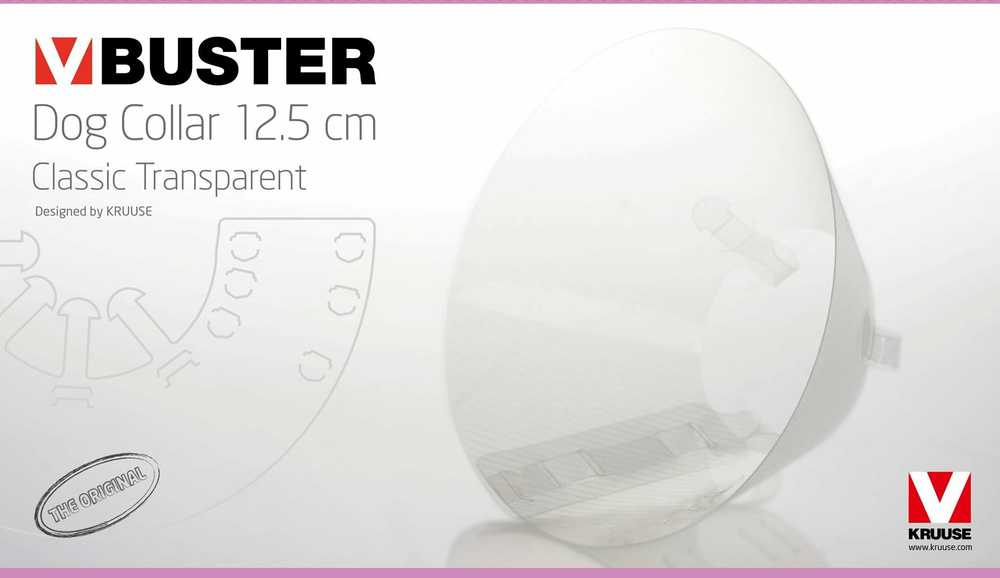 KRUUSE BUSTER Classic Dog Collar, 12.5 cm, Transparent, 10 pcs