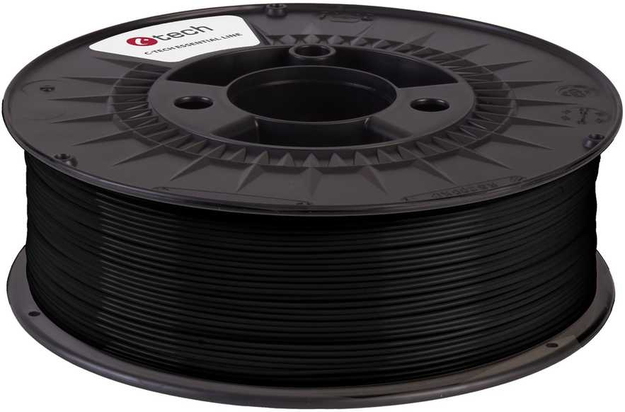C-TECH spausdinimo gijos ESSENTIAL LINE, PLA, juodos, 1,75 mm, 1kg