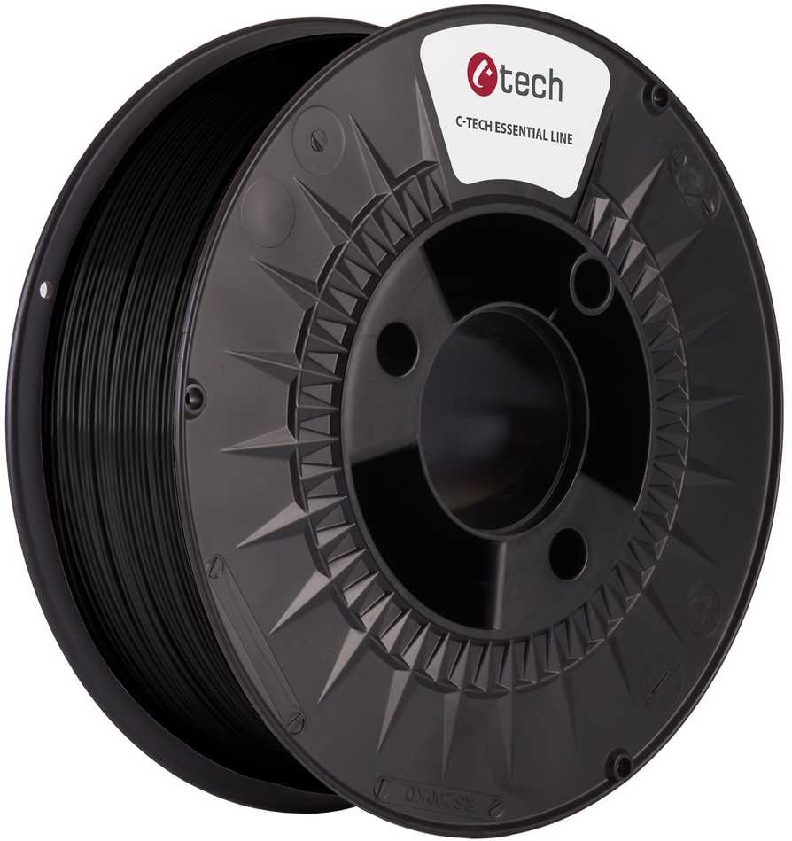 C-TECH spausdinimo gijos ESSENTIAL LINE, PLA, juodos, 1,75 mm, 1kg