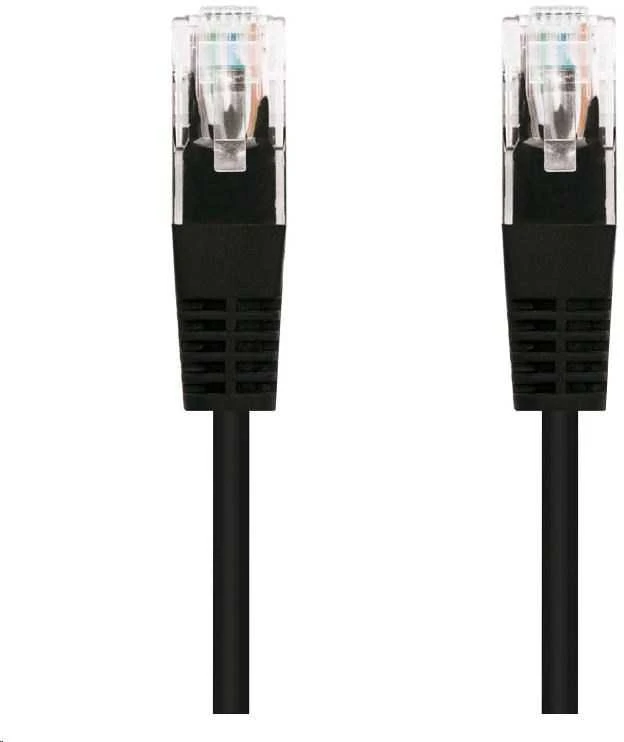 C-TECH patch cord Cat5e, UTP, juodas, 0,25m