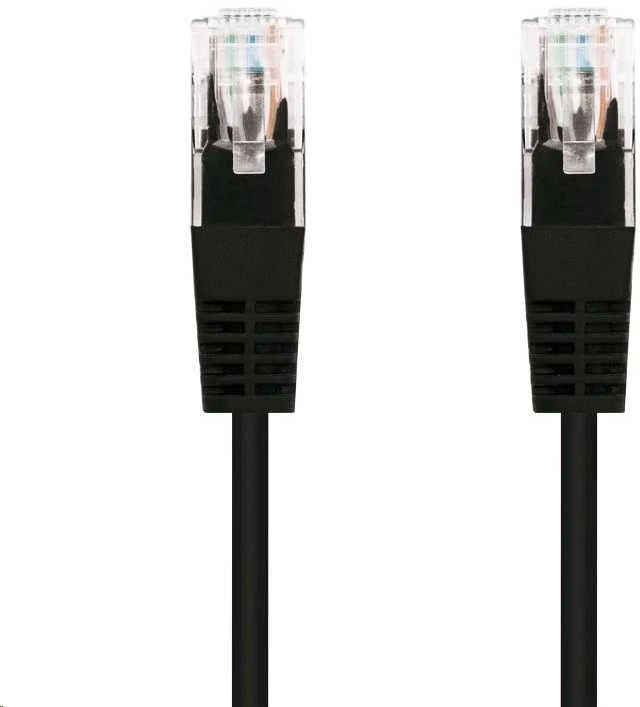 C-Tech kabelis Cat5e, UTP, juodas, 0.5 m (CB-PP5-05BK)