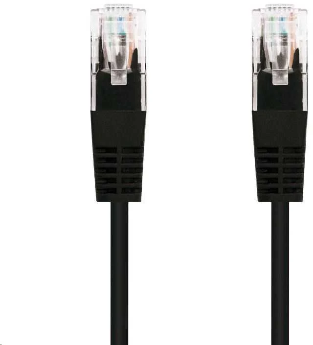 C-Tech kabelis Cat5e, UTP, juodas, 1 m (CB-PP5-1BK)