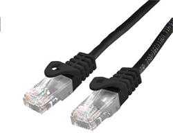 C-TECH kabelio sujungimo laidas Cat6, UTP, juodas, 0,25 m