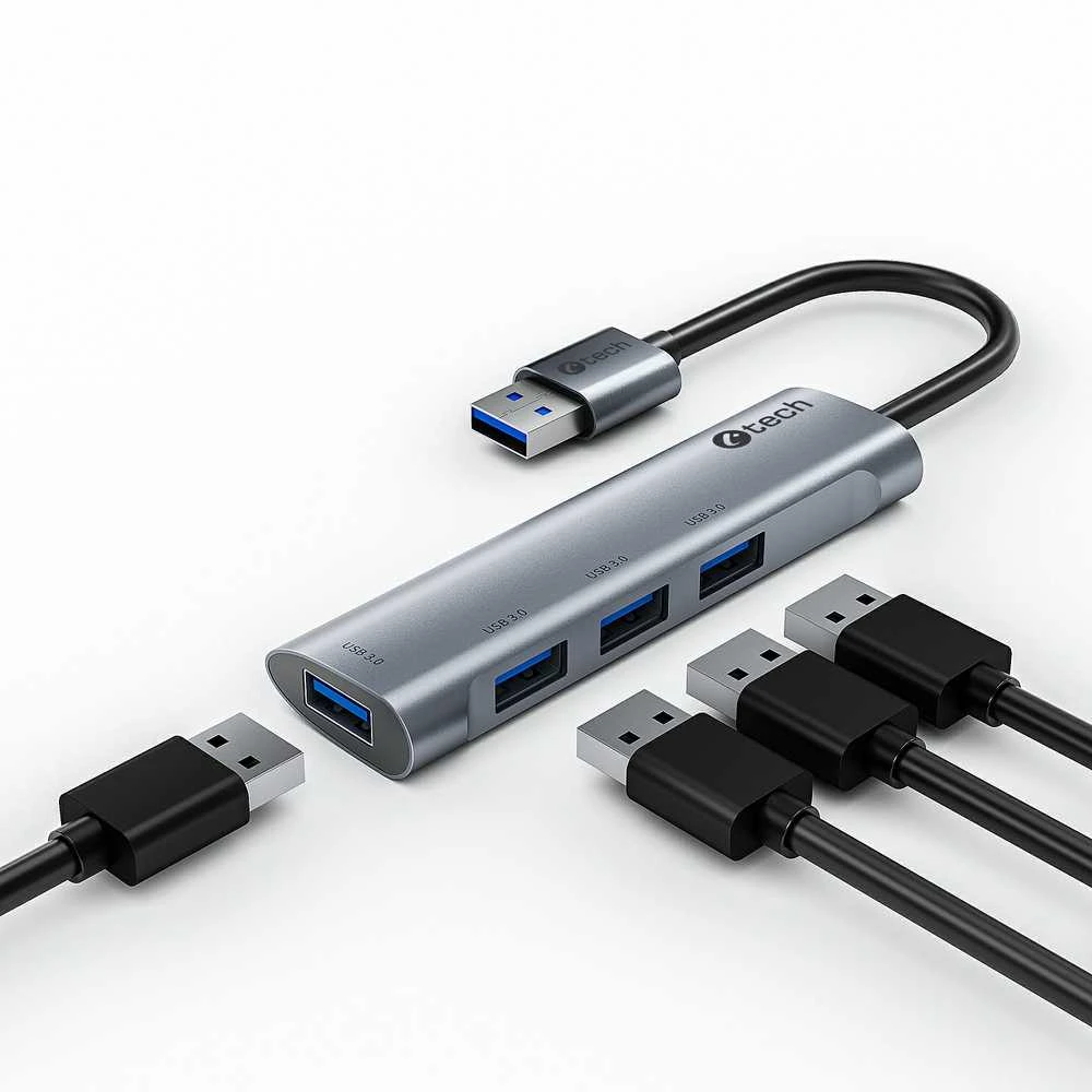 C-Tech USB šakotuvas su keturiomis jungtimis