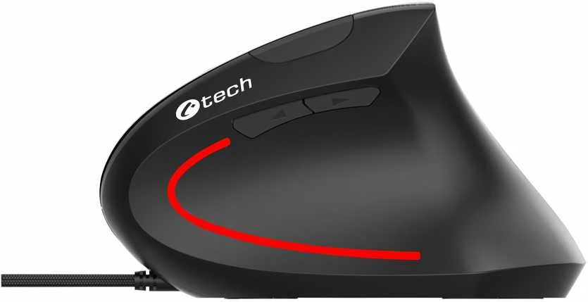Pelė C-Tech C-TECH pelė VEM-09C vertikalus 6 przycisków juoda USB