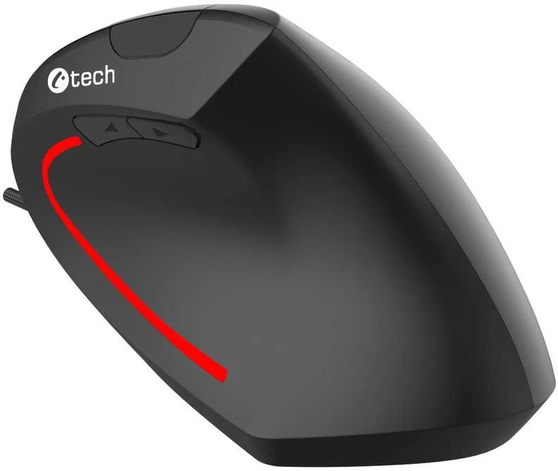 Pelė C-Tech C-TECH pelė VEM-09C vertikalus 6 przycisków juoda USB