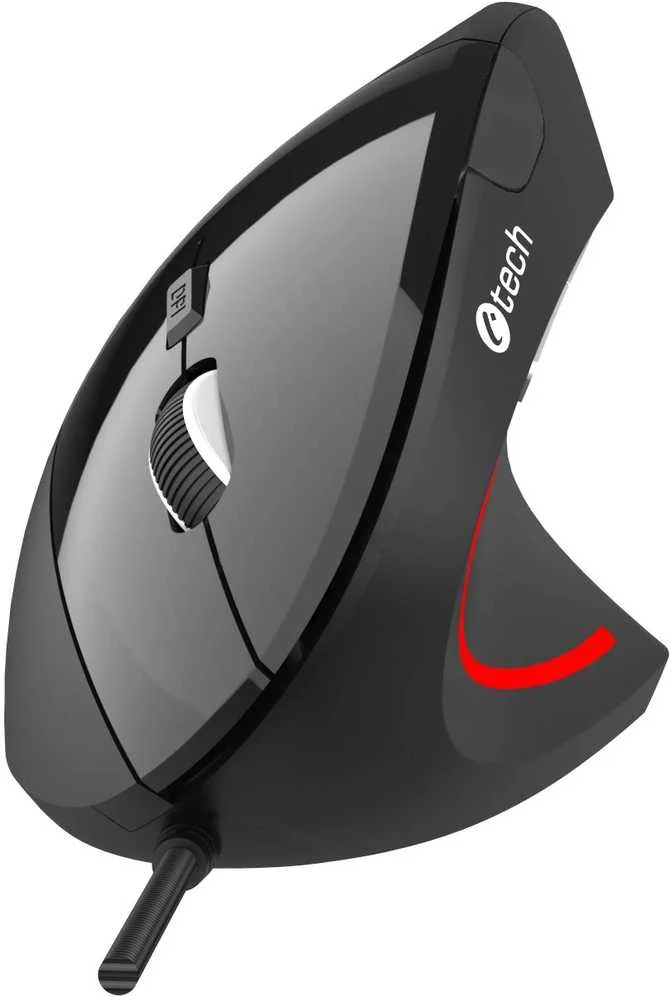 Pelė C-Tech C-TECH pelė VEM-09C vertikalus 6 przycisków juoda USB