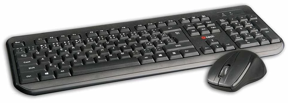 Klaviatūra C-TECH WLKMC-01 belaidis rinkinys set, juodas