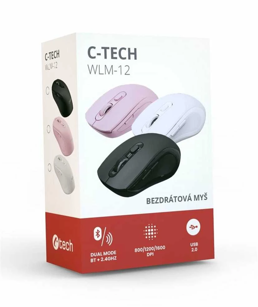 Pelė C-Tech WLM-12PK Rožinė