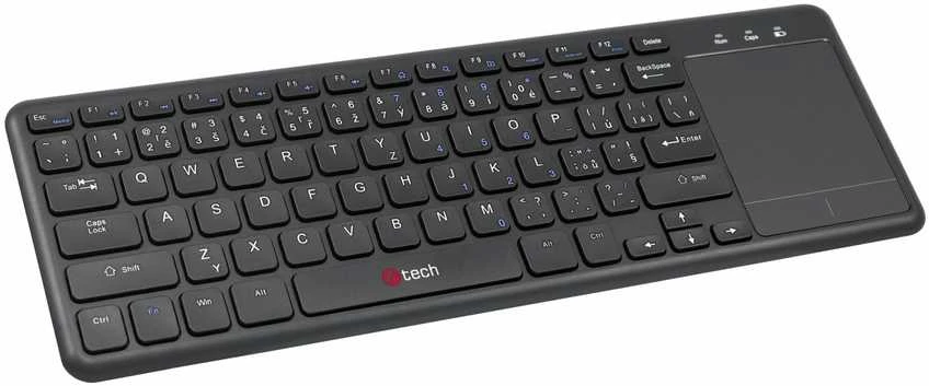 C-Tech klaviatūra C-TECH WLTK-01 universali RF belaidė klaviatūra čekų, slovakų kalba, juoda