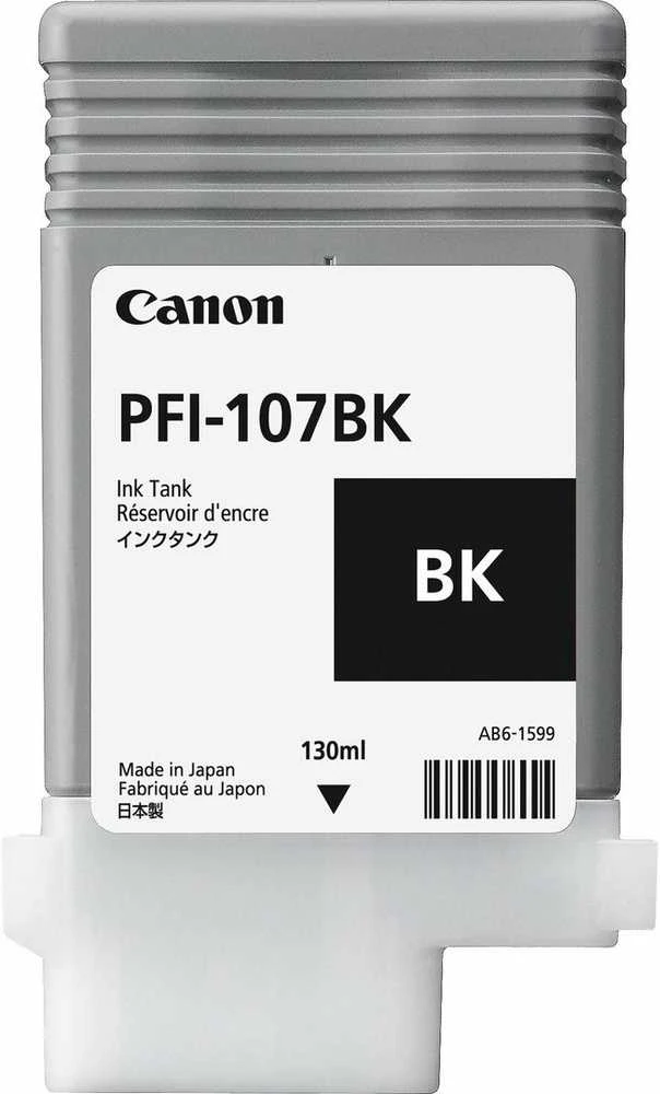 Rašalas Canon PFI107BK juodas | 130ml | iPF68X, 78X