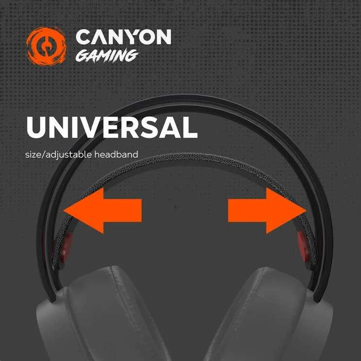 Žaidimų ausinės Canyon GH-8A, Juodos spalvos