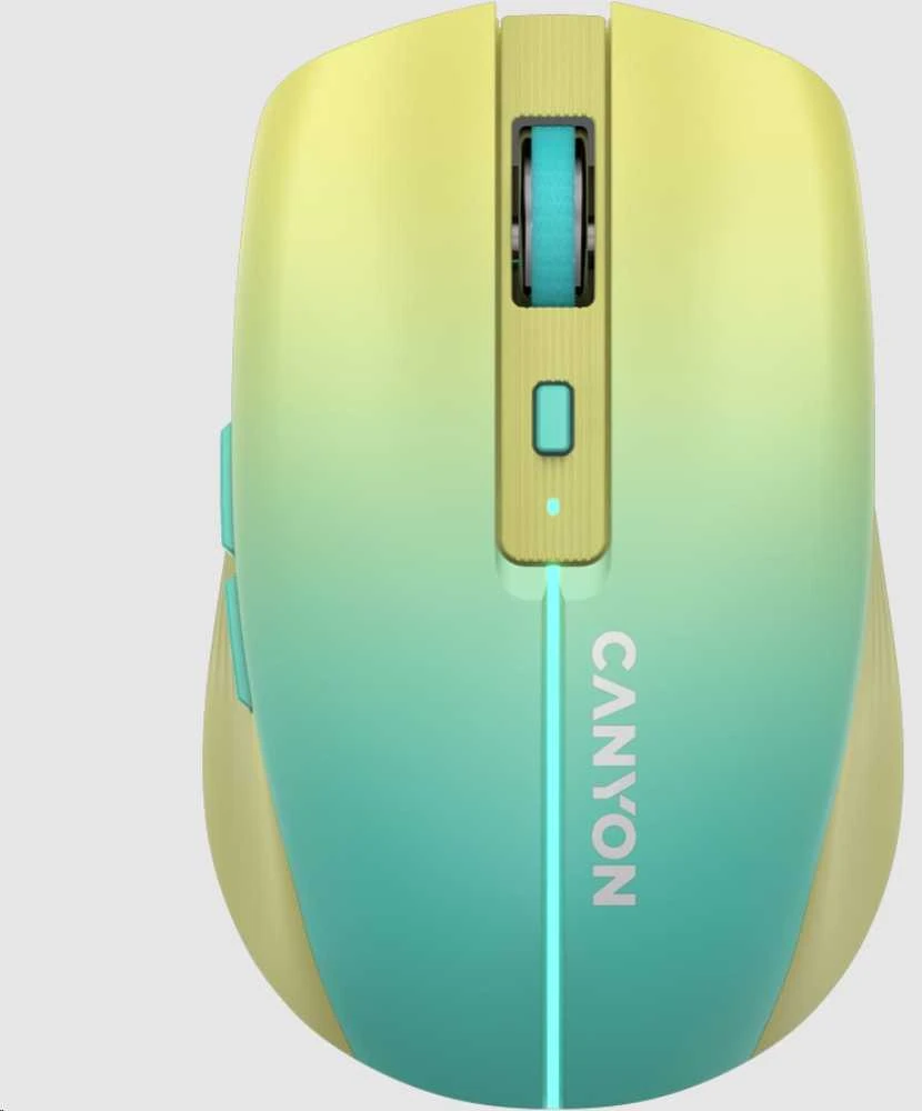 CANYON pelė MW-44 Wireless Charge Geltona mėlyna
