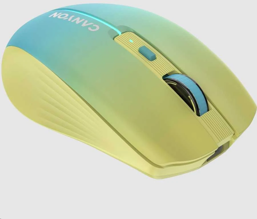 CANYON pelė MW-44 Wireless Charge Geltona mėlyna