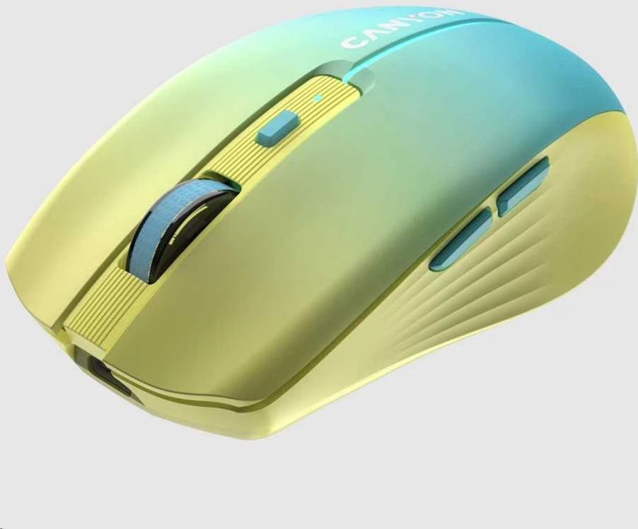 CANYON pelė MW-44 Wireless Charge Geltona mėlyna