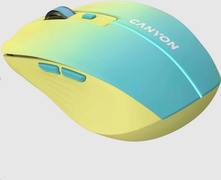 CANYON pelė MW-44 Wireless Charge Geltona mėlyna