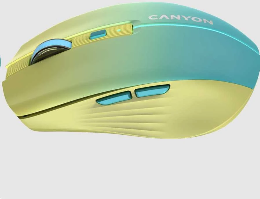 CANYON pelė MW-44 Wireless Charge Geltona mėlyna