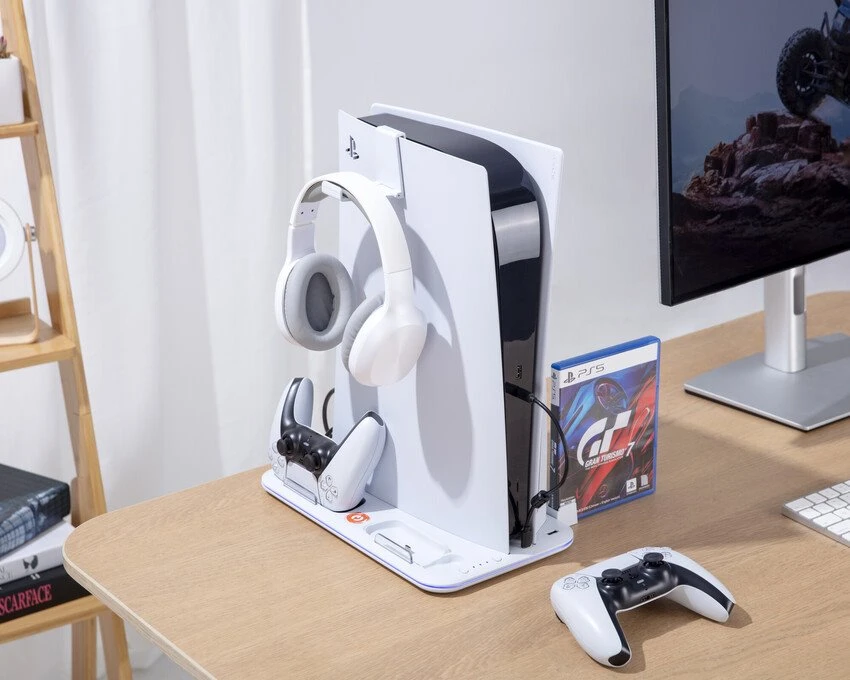CANYON aušinimo stovas CS-51 RGB PS5 Slim/DE Charge Baltas
