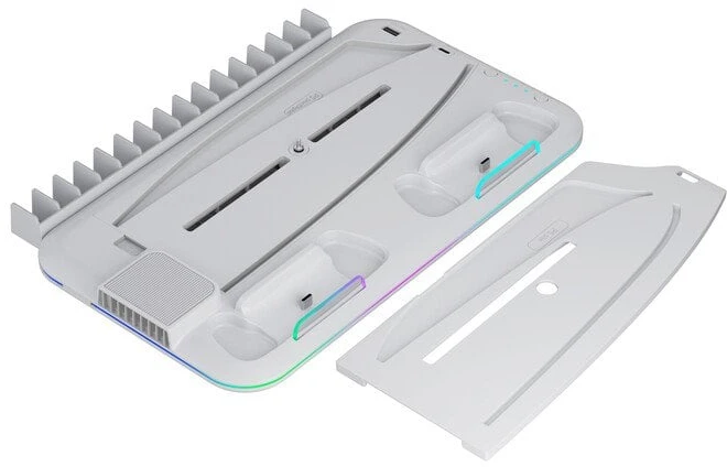 CANYON aušinimo stovas CS-51 RGB PS5 Slim/DE Charge Baltas