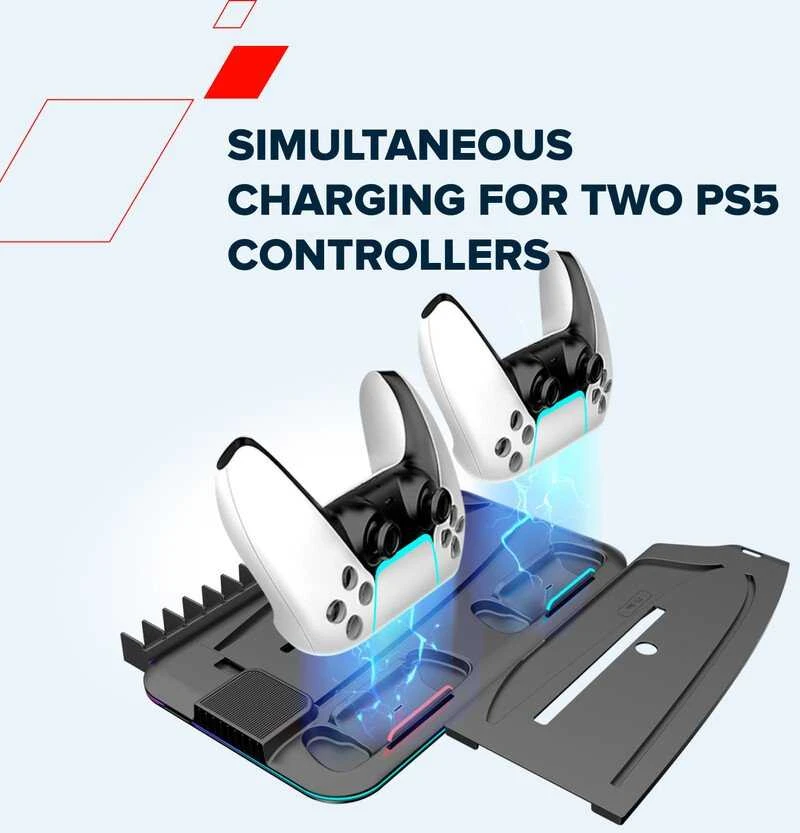 CANYON aušinimo stovas CS-51 RGB PS5 Slim/DE Charge Juodas