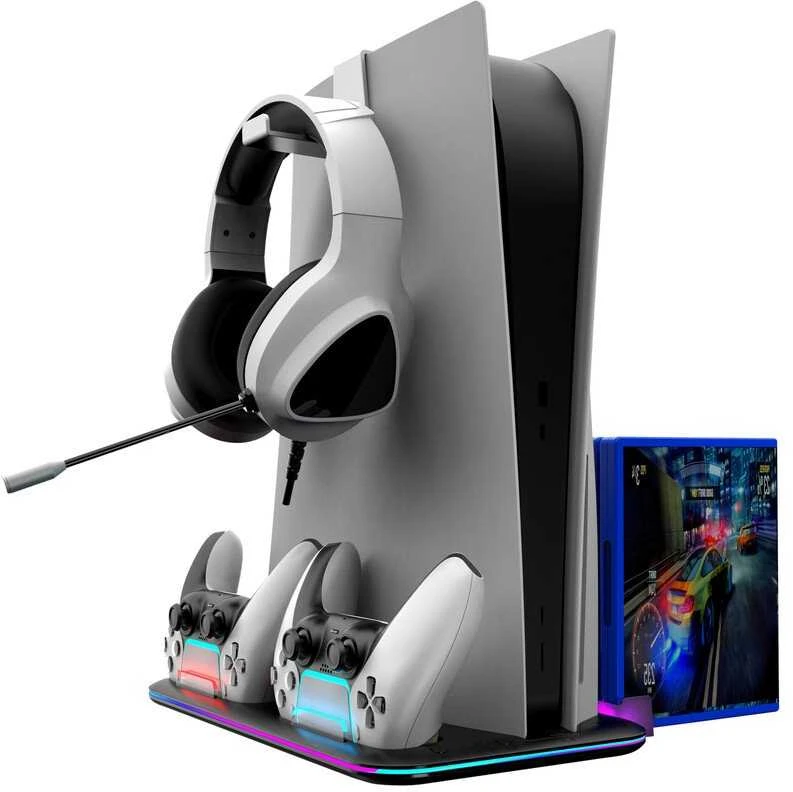 CANYON aušinimo stovas CS-51 RGB PS5 Slim/DE Charge Juodas