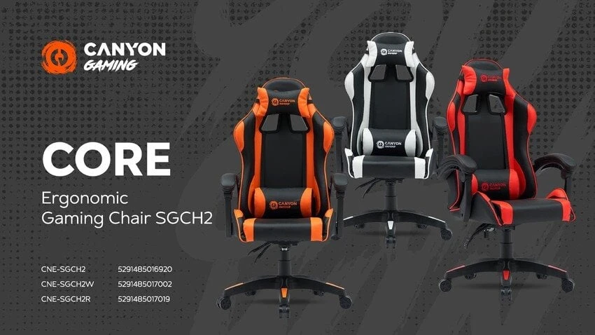 Canyon Ergonomiška žaidimų kėdė Core SGCH2, spalva: raudona/juoda (CNE-SGCH2R)