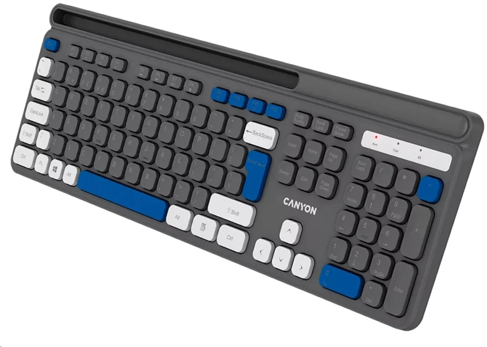 CANYON HKB-W03 wireless CS klaviatūra 2.4 Ghz, 105 keys, 10 million keystrokes, pilkas