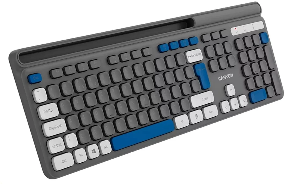 CANYON HKB-W03 wireless CS klaviatūra 2.4 Ghz, 105 keys, 10 million keystrokes, pilkas