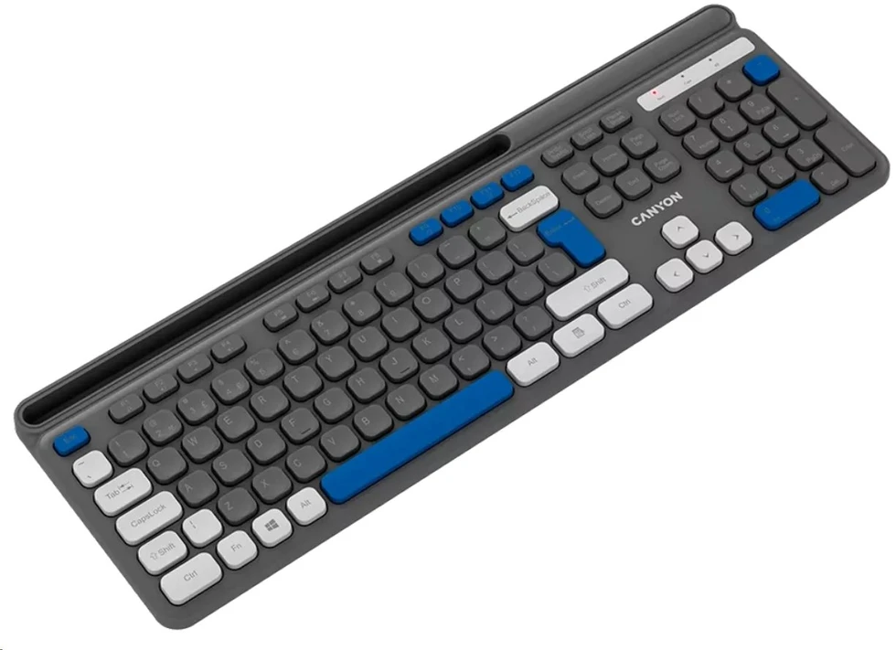 CANYON HKB-W03 wireless CS klaviatūra 2.4 Ghz, 105 keys, 10 million keystrokes, pilkas