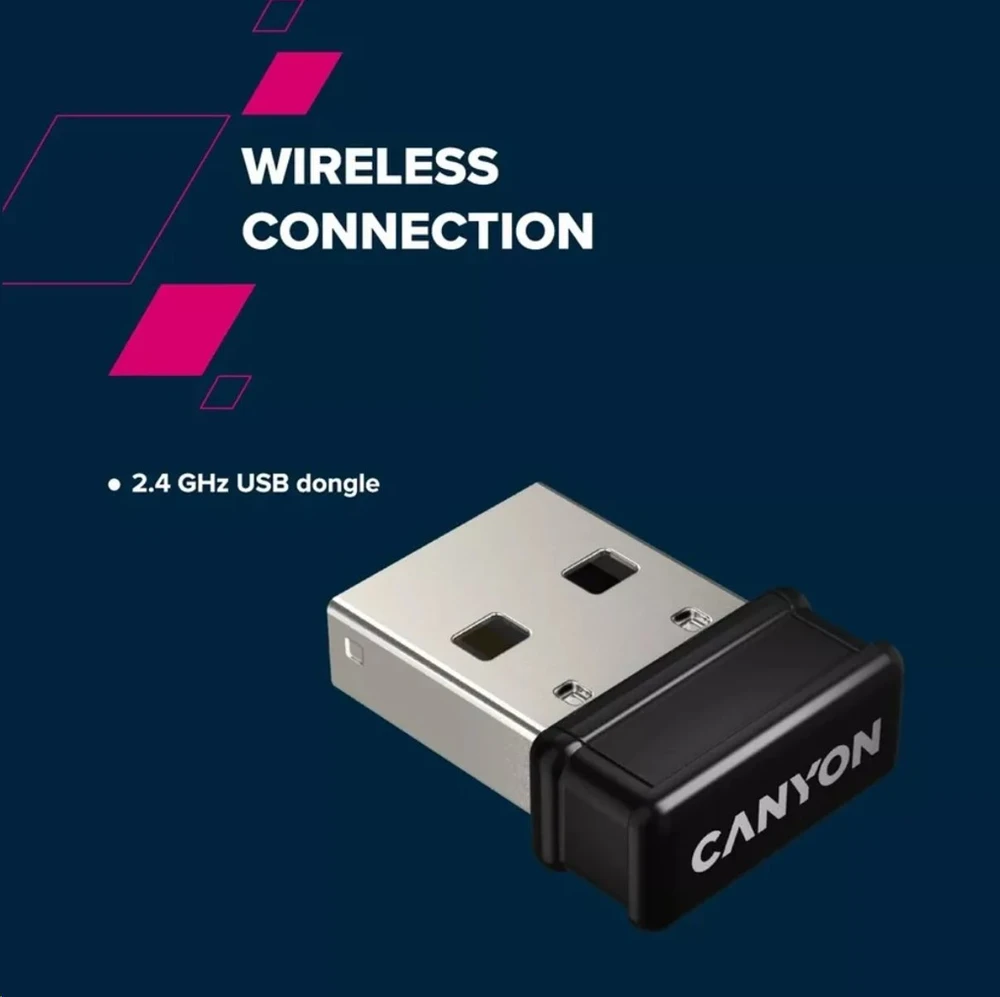 CANYON HKB-W03 wireless CS klaviatūra 2.4 Ghz, 105 keys, 10 million keystrokes, pilkas