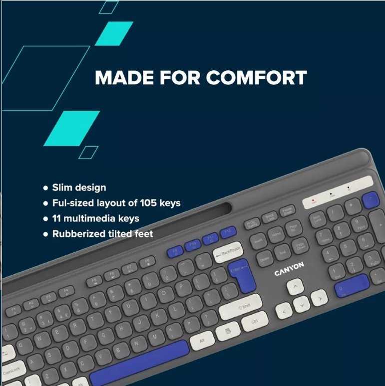 CANYON HSET-W5 wireless SET CS klaviatūra + optinė pelė