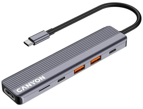 CANYON hub DS-17 6in1 4k USB-C Pilkas