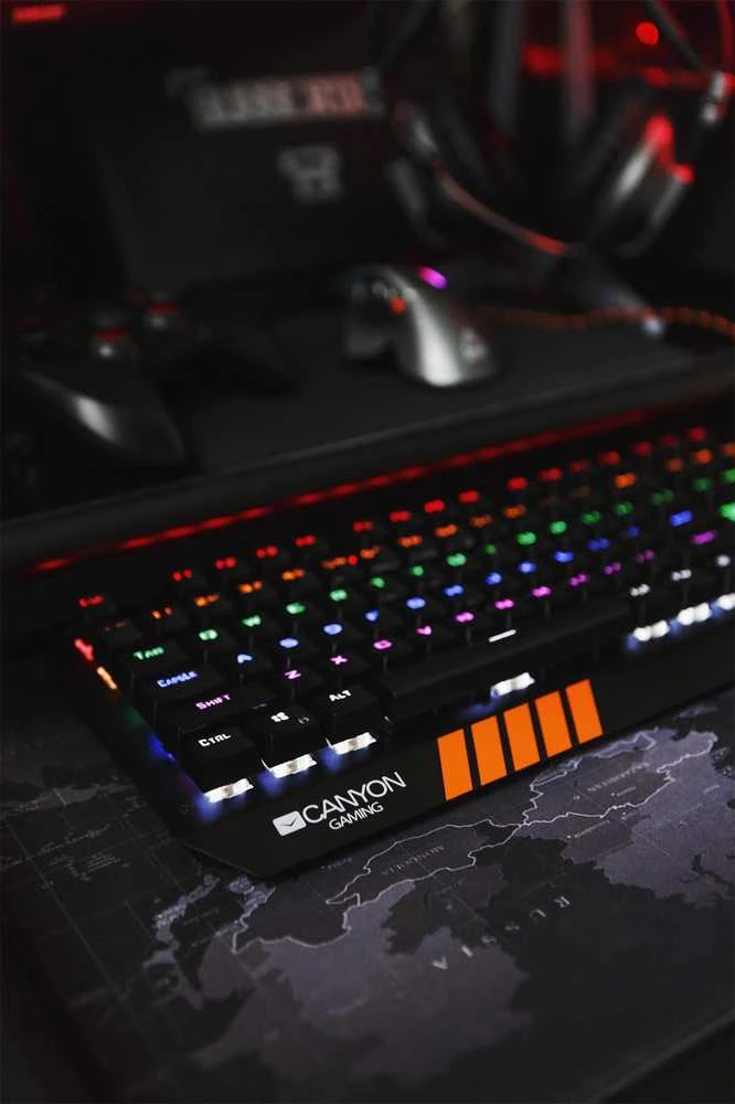 Mechaninė klaviatūra žaidimams Canyon Hazard GK-6, Mėlyna Switch, LED, US išdėstymas