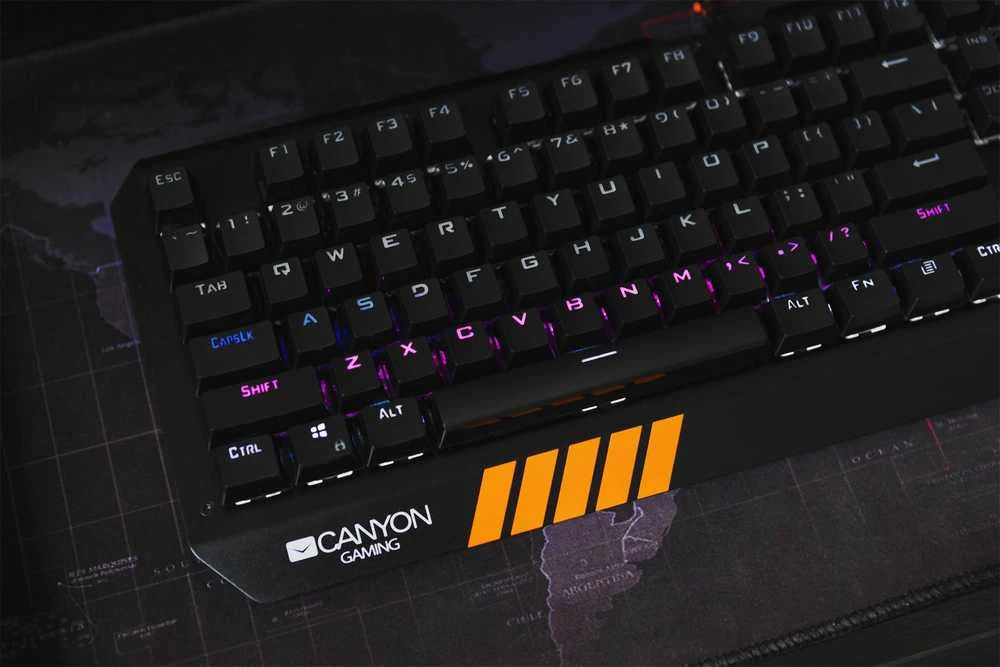 Mechaninė klaviatūra žaidimams Canyon Hazard GK-6, Mėlyna Switch, LED, US išdėstymas