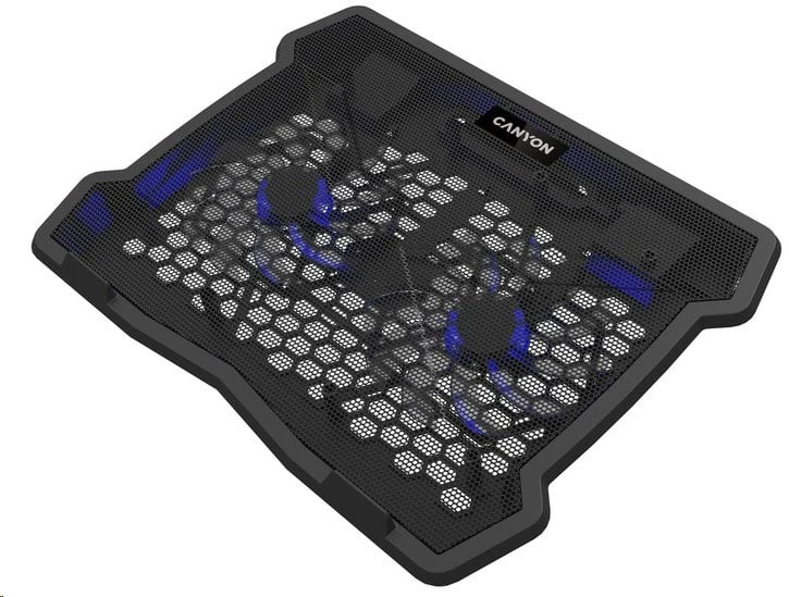 Aušinimo stovas nešiojamam kompiuteriui Canyon CNE-HNS03, iki 15,6", tylūs 2x12cm ventiliatoriai, USB šakotuvas