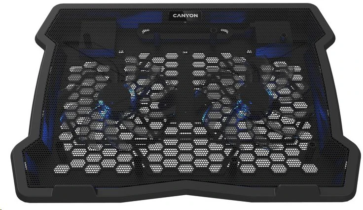 Aušinimo stovas nešiojamam kompiuteriui Canyon CNE-HNS03, iki 15,6", tylūs 2x12cm ventiliatoriai, USB šakotuvas