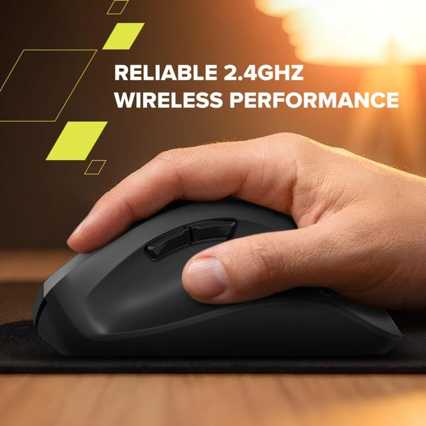 CANYON pelė OnClick 17 Ergonomic 6 buttons 1600DPI Wireless Juodas